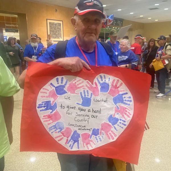 Photo submitted Veteran Ed Kohn shows one of the pieces of artwork he was given on the return flight to Springfield.