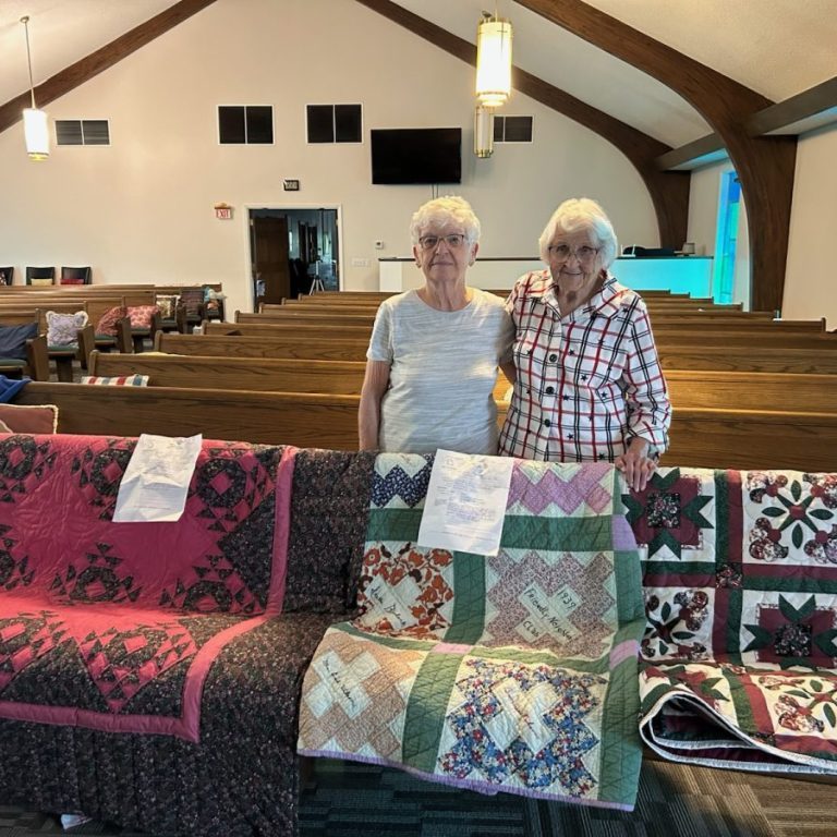 Photo submitted Jackie Wulff, left, and Imogene Holland are two of the quilters involved in the project, making quilts to support the Missouri Baptist Children’s Home.