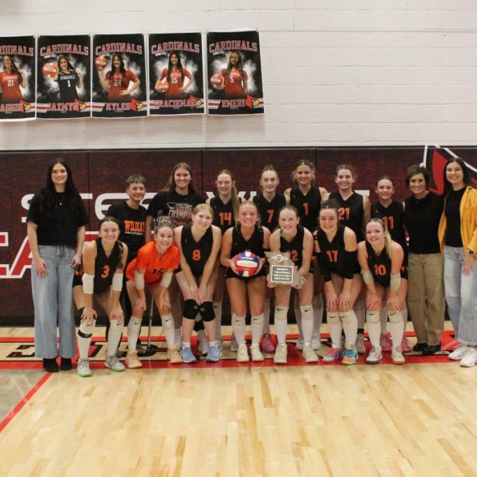 Photo by Shari Harris The 2026 Class 2 District 7 Volleyball Champions are, from left, front: Braylyn Conaway, Bailee Medlock, Zoey Sellars, Hadlee Davis, Lily Godi, Paxten Keeney and Luci Todaro; and back: Asst. Coach Kamryn Keeney, manager Kavyn Kinder, Jocie Floyd, Lilly Reed, Peyton Holland, Penelope Huff, Adalee Hart, Alyvia Turrubiates, Head Coach Tammy Gorman and Asst. Coach Winter Murray.